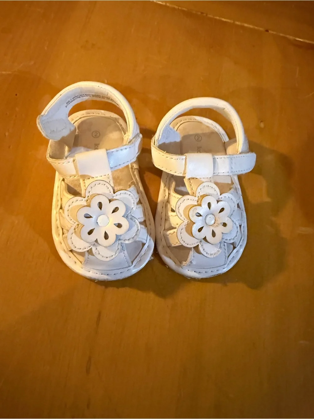 White Floral Toddler Sandals - Kids Shoes